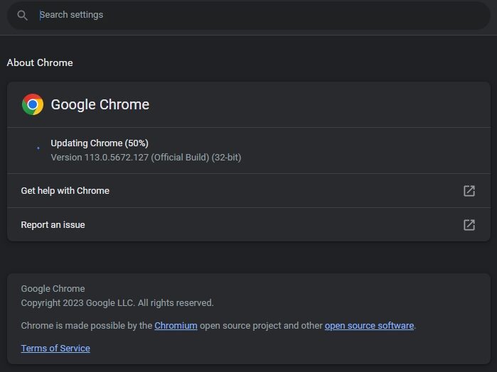 วิธีการอัพเดท Google Chrome