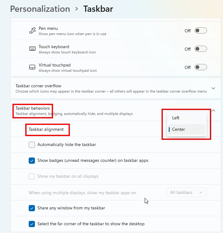 วิธีย้าย Taskbar Windows 11